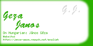 geza janos business card