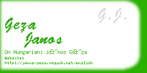 geza janos business card